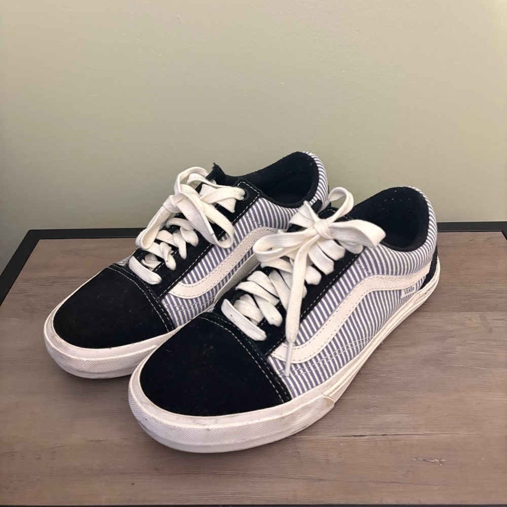 Vans Black and White Striped Sneakers